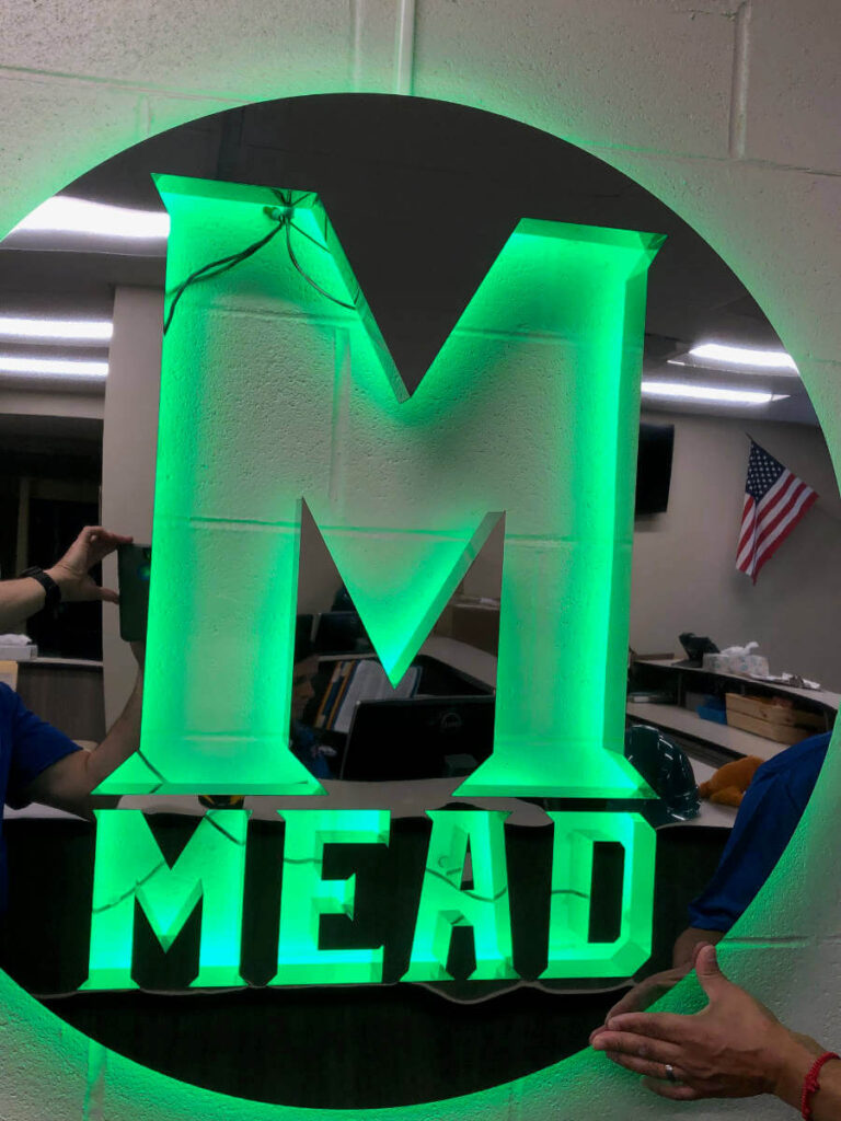 Mead Sign Backlit Front View